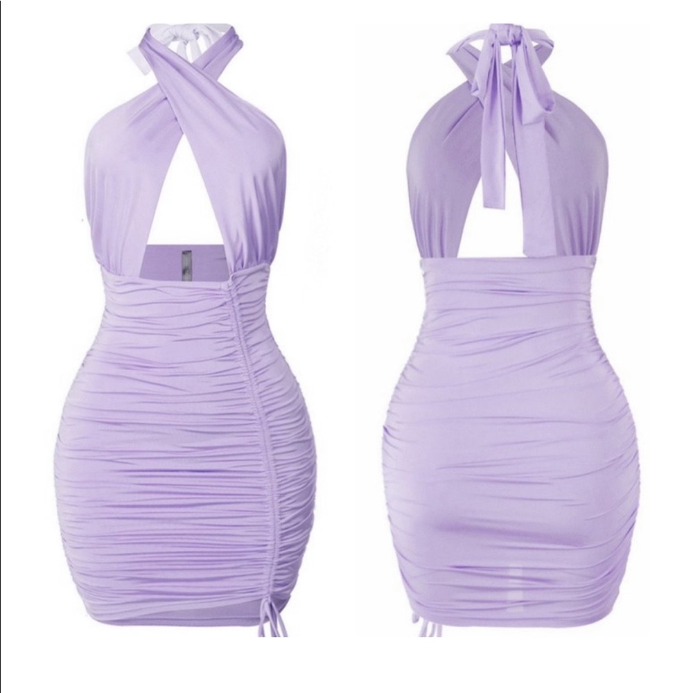 Violet Ribbed Wrap Around dress
